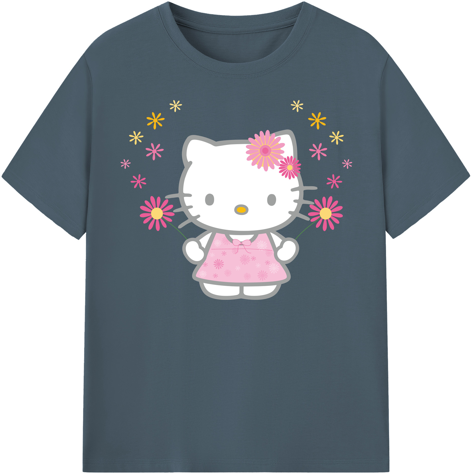（画像用） Hello Kitty ハローキティ 綿100％半袖Tシャツ（フロントプリント）